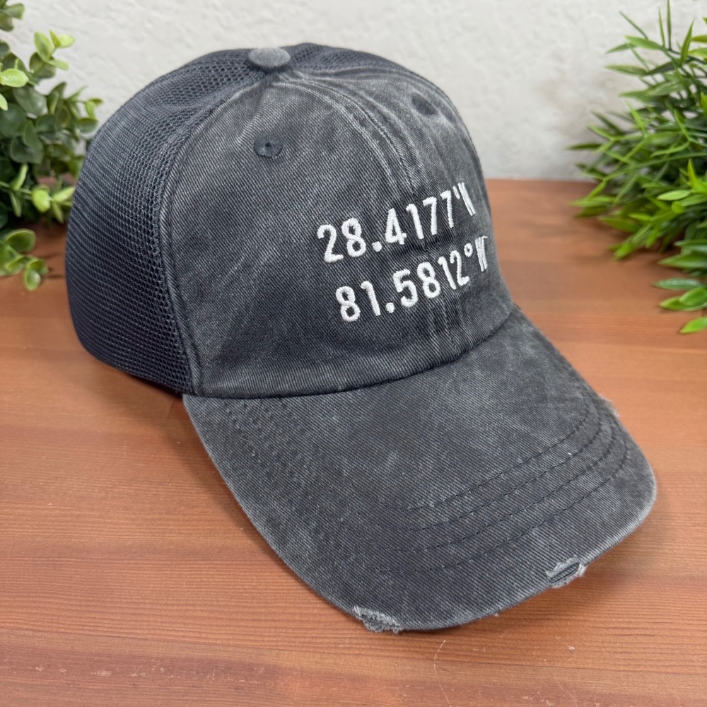 Disney World Coordinates Sugarboo Black Distressed Mesh Trucker Hat Size OS